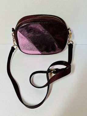 Dune London Crossbody Burgundy And Pinks Handbag 8.5” X 6” X 2” Adjustable Strap